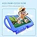 HOTTABLET Kids Tablet 7 inch Android 12, 4GB RAM 32GB ROM, 512GB Expandable, with Parental Control, WiFi, Bluetooth, Dual Camera with Silicone Case, 1PCS(Blue)