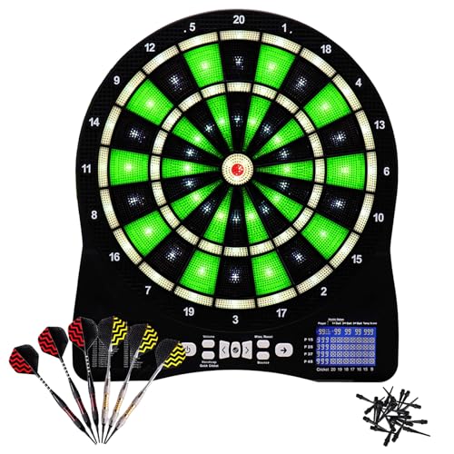 Tablero De Dardos Electrónicos, Tablero De Dardos Con 9 Dardos De Punta Suave, Segmentos Iluminados, Juegos Basados ​​en La Luz, Juguetes De Tiro De Dardos Familiares De 15 Pulgadas Para Niños Adultos