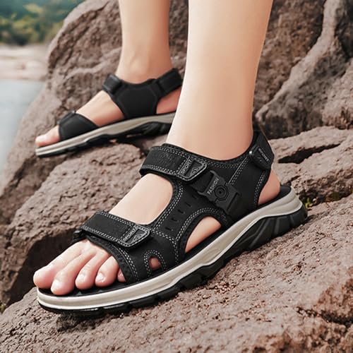 Fashion Men's Hiking Open-Toe Sandals, Breathable Classics Real Leather Sports Sandals, Outdoor Backpacking Beach Shoes3