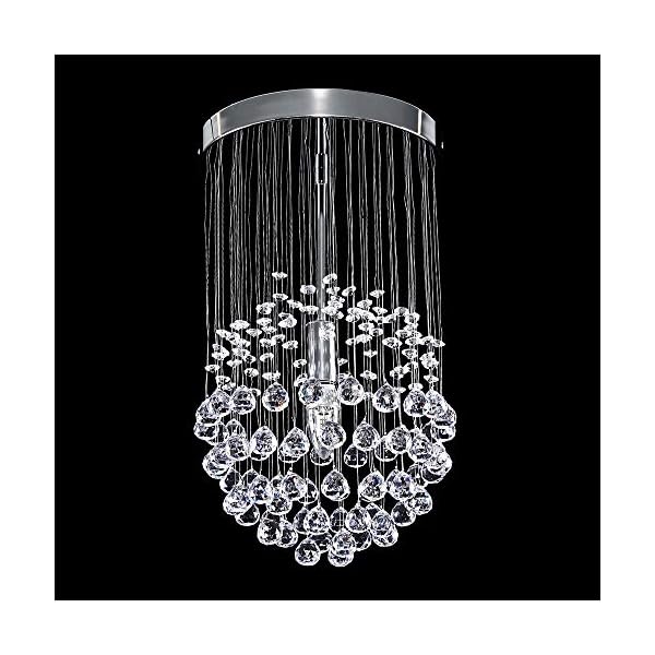 Modern Ceiling Light with Suspended Smoked & Clear Acrylic Droplets - Image 7