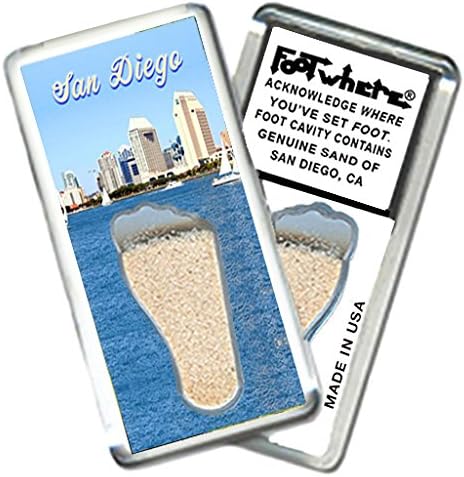 San Diego "FootWhere" Fridge Magnet (SD205 - Orca). Authentic Destination Souvenir acknowledging Where You've Set Foot. Genuine Soil of Featured Location encased Inside Foot Cavity. Made in USA. image 2
