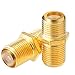 PASOW F Type RG6 Coupler Gold Plated Female to Female Barrel Coaxial Adapter (20pcs)