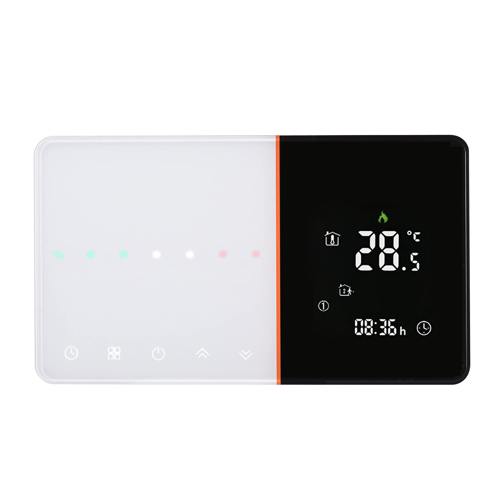 Fdit Termostato Smart, Termostato WiFi Programmabile con Schermo LCD (Non | AC 95-240V, 6 Periodi, Precisione 0,5℃, Controllo Vocale e App, Meteo