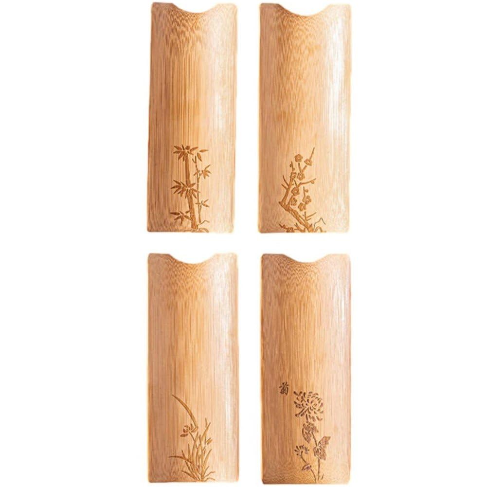 Assiette de service à thé en bois et dessous de verre pour café en bambou