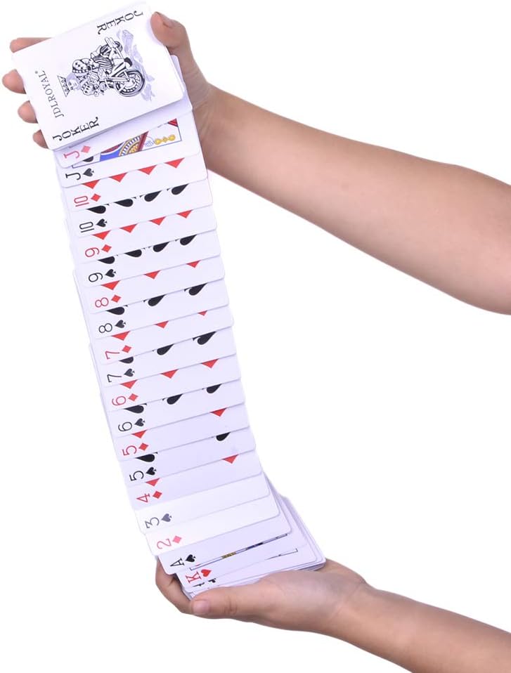 SUMAG Electric Deck Acrobatics Waterfall Card Magic Tricks Special Deck Close Up Street Gimmick Illusion Prop Funny (Red)