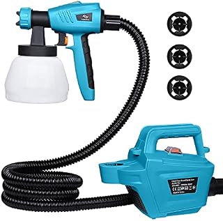 Paint Sprayer 800 Watt Tilswall Home Electric Spray Gun Power Painter with 1300ML Detachable Tank Max 1100ml/min, 2.5m Hose, 3 Spray Patterns,3 Nozzle Sizes for Fence, Cabinet, Home Painting