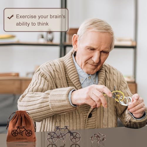 image for KaKeDuJa 12 PCS Brain Teaser Puzzles Metal Puzzle Logic Metal Puzzle f