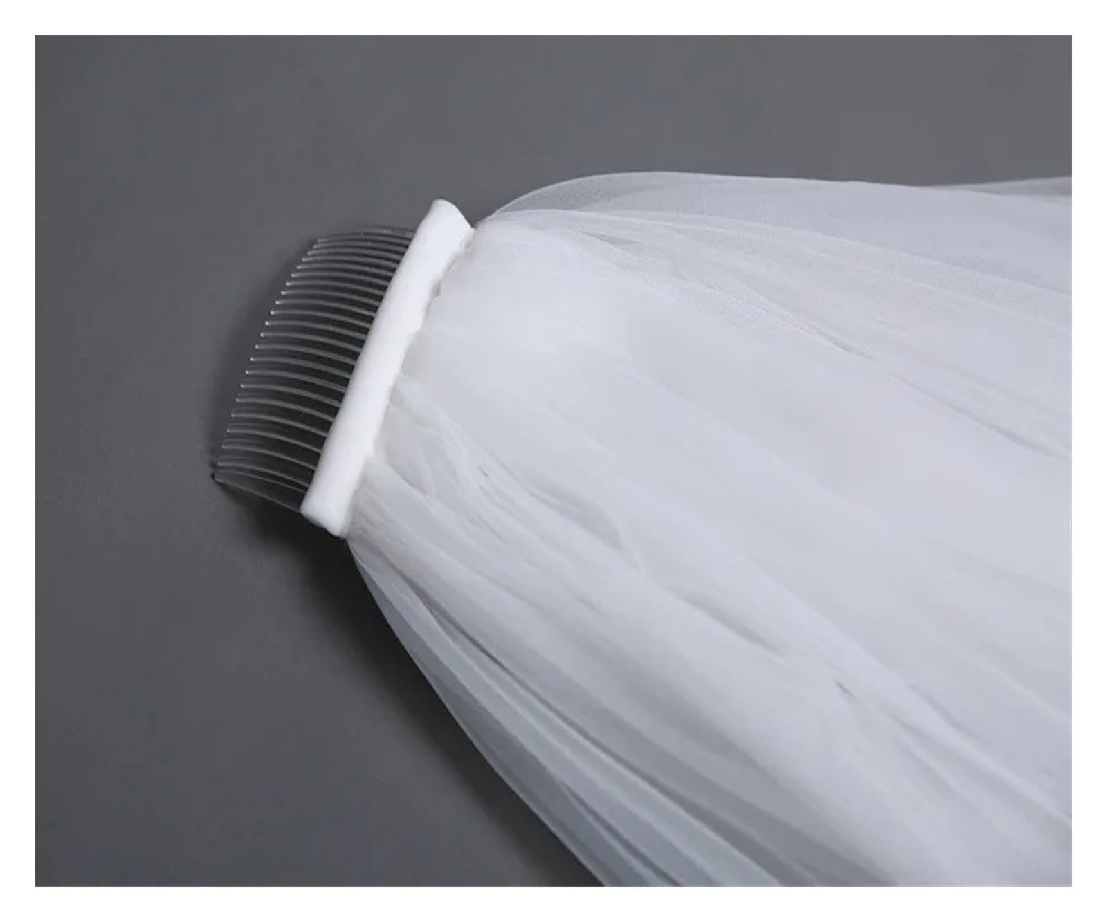 Eleganter weißer Elfenbein-Kathedralen-Hochzeitsschleier, wellenförmige Spitze, Brautschleier, 3 m, 4 m, 5 m, mit Kamm-Zubehör(WHITE,500cm)