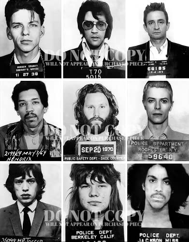 Mugshot music poster vintage pour personnaliser un studio de musique