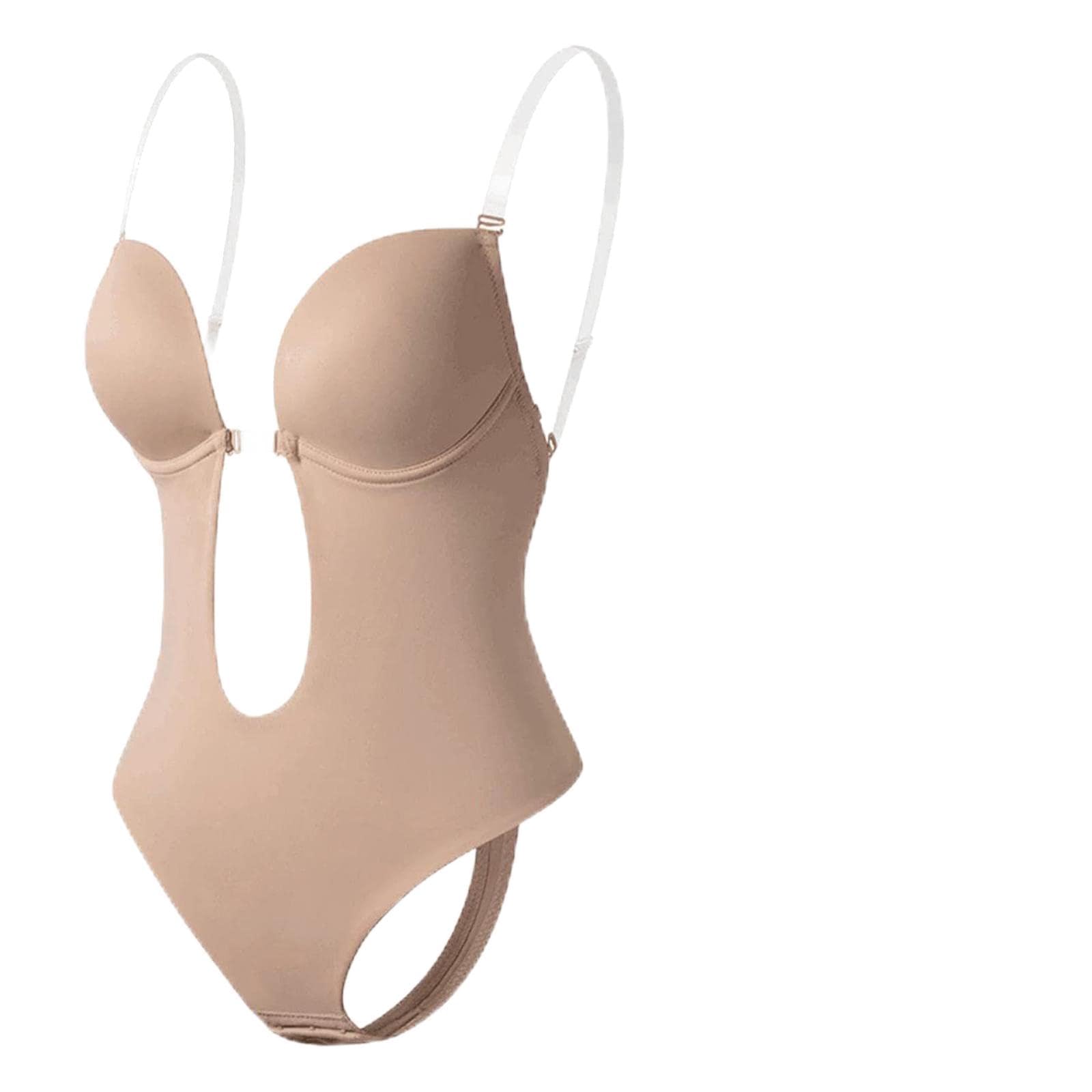 Women Backless Bodysuit Deep V Neck Body Shaper for Wedding L Skin Color|Women Deep V Backless Shapewear Bodysuit Low Back Body Shaper with Straps-image-20