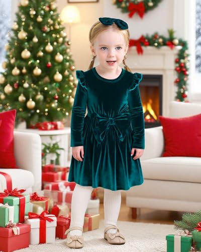 Mioglrie Toddler Baby Girl Dress 3 6 9 12 18 24 Months Fall Winter Infant Baby Girls Dresses with Headband2