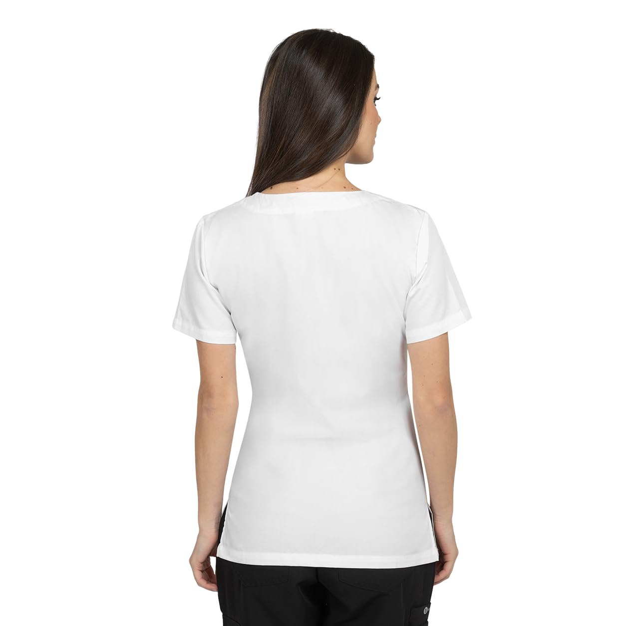 B-well Stella Camice Medico Donna Casacca Infermiere con Cerniera Camice da Lavoro Donna con Cerniera Manica Corta Scollo V, 4 Tasche