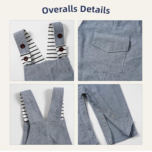 Volunboy Baby Boy Clothes Toddler Long Sleeve Romper Overalls 2Pcs Newborn Bodysuit Infant Dinosaur Suspender Pants Set4