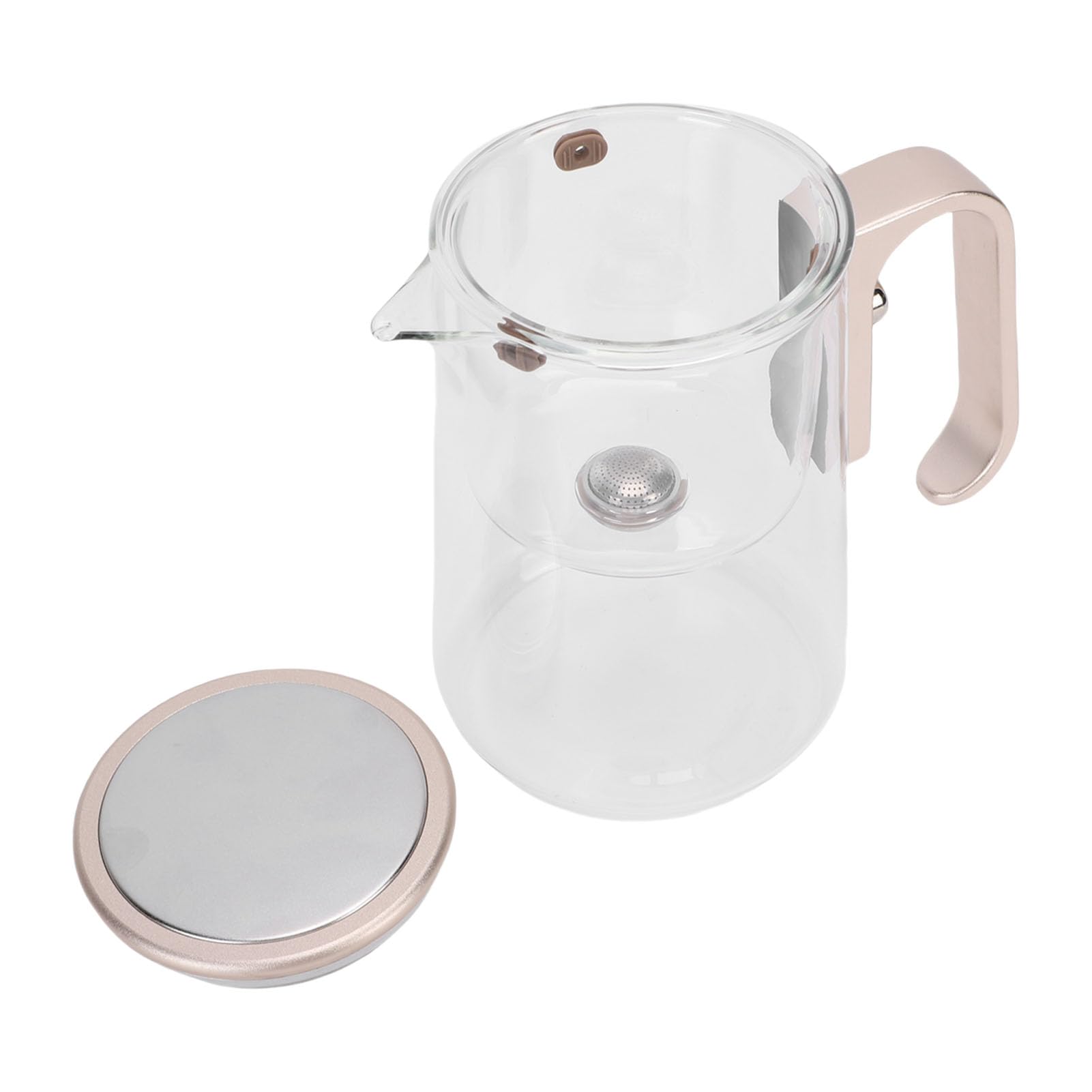 Generic Magnetyczna Separacja Wody Czajnik Sitko Zaparzacz Szklany Dzbanek o Pojemności 800 Ml Łatwy w Czyszczeniu i Konserwacji Profesjonalne Parzenie Herbaty Odporne na Ciepło Szampańskie Złoto