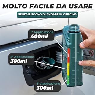 MARTIN STRAUSS Pulitore Diesel EURO 6 in 1. Decarbonizzante del sistema di scarico: Valvola EGR, Turbo, Catalizzatore, FAP, Lambda. 1 Litro, 3 Dosi