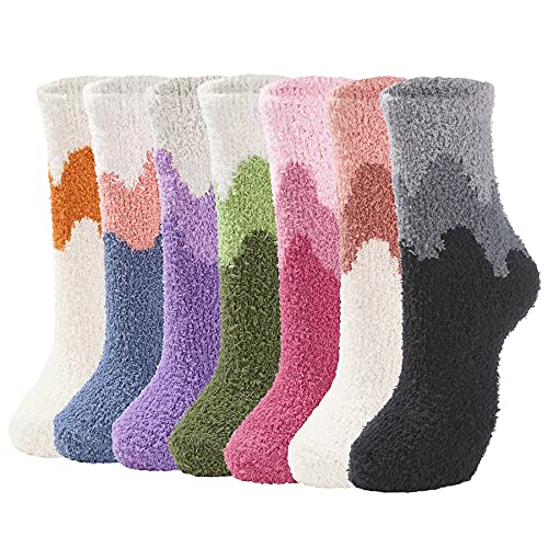 Image of Zando Women's Soft Fuzzy Socks - Thick, Warm, Fluffy, Comfy Home Sleeping Socks
