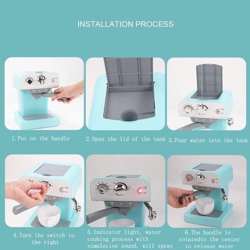JOY JESTURE Kids Coffee Maker Toy | Pretend Play Kitchen Appliance with Realistic Action, Spray, Lights & Sounds | Coffee Mug Included for Imaginary Brewing Fun 3