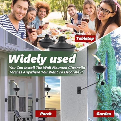 Antorchas de citronela para decorar el jardín con 6 linternas de metal de pared de 23 oz 5