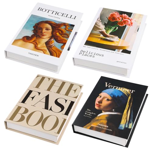 4 Piezas Libros Decorativos CartóN Grueso Plegable ImpresióN Clara Libros De Decoracion De Interiores para EstanteríAs, Mesas De Centro O Accesorios De Fotos