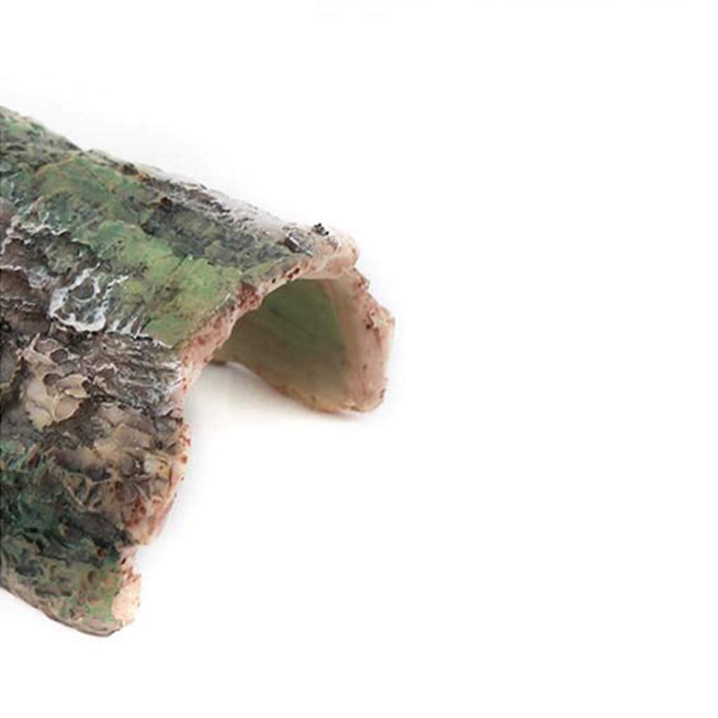 Escondite de reptiles con corteza de simulación, caja de cueva para reptiles, decoración de esquina de hábitat, escondites de camaleón, lagarto serpiente, accesorios para caja de reptiles, adornos