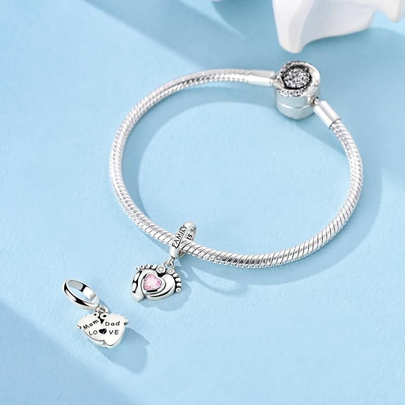 Charms Pendentif Amour Soeur Famille pour Femme Argent Sterling 925 Breloque Bracelets Collier Femme Pour Maman Voyage ou Anniversaire