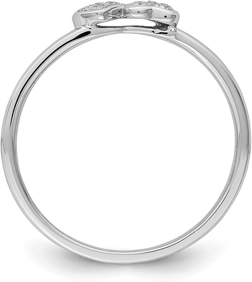 Diamond2Deal 925 Sterling Silver White Diamond Stackable Ring (0.04ct)