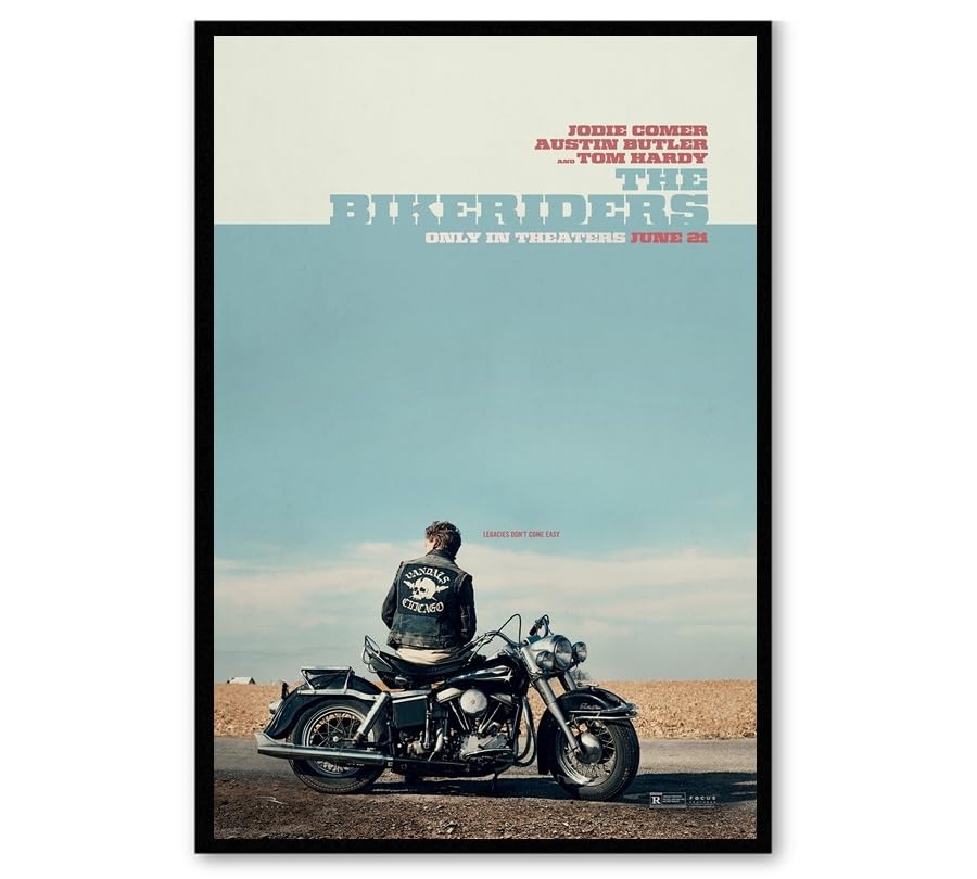 Amazon.co.jp: 【フレーム付-黒-】 映画ポスター ザ バイクライダーズ