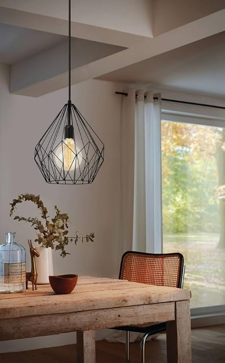 EGLO Lighting 49257A One Light Pendant, Black