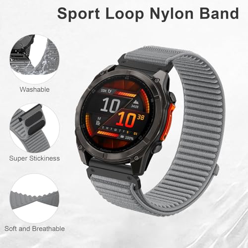 Correa nylon 26mm compatible con Fenix 8 51mm pulsera reemplazo sport 3