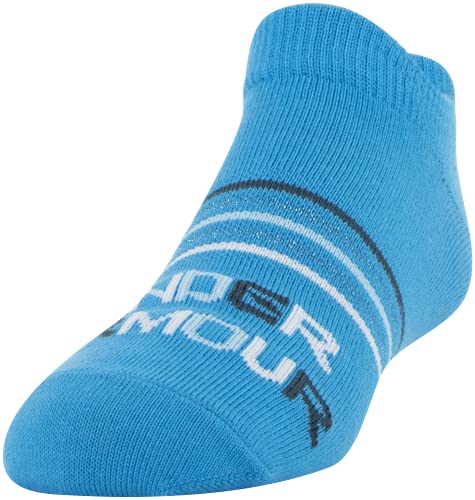 Under Armour Kids' Standard Essential 2.0 Lightweight No Show Socks, 6-Pairs, Blue Note Assorted, Small2