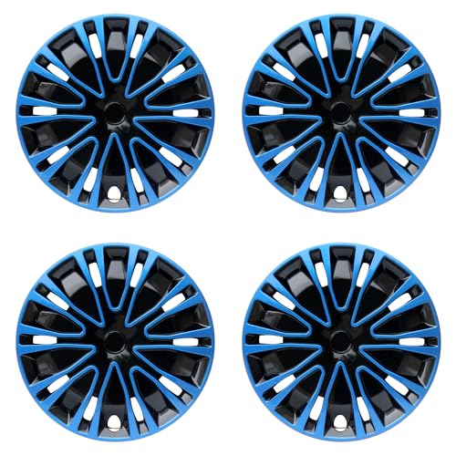 Image of Hubcap Wheel Cover Replacement R16 Hub Caps Universal-Fit Steel Wheel Rim Cover ABS Material Exterior Accessories for Car Truck SUV -Set of 4(16-inch,Blue-Black)