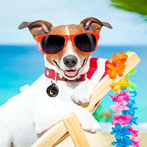 Christmas Reindeer Pattern Dog & Cat Tag - Qr Code Pet Id With Online Profile - Festive Personalized Name - Holiday Themed Nameplate For Pets - Cute Seasonal Gift(Merry Christmas) #TOP1