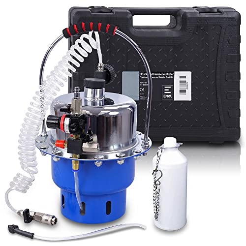 ENVA Spurgo Freni ad Aria compressa 17TLG. Versione Professionale Spurgo Freni da 5 Litri 1,3-2,7 Bar (20-40 psi) con Set di adattatori Dispositivo di spurgo Freni e Frizione