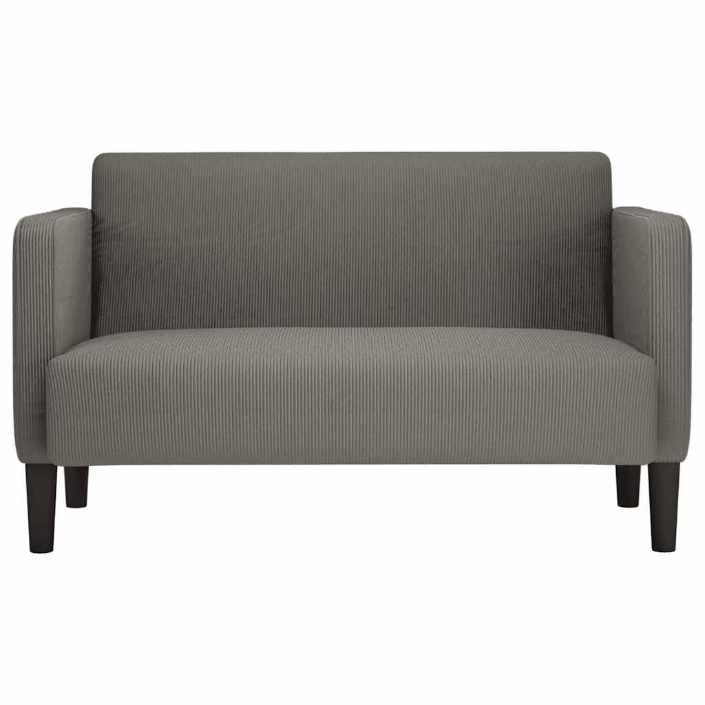 Canapé 2 Places, Causeuse de Salon Fauteuil Sofa 2 Places Causeuse Gris Clair 124 x 68 x 74,5 cm Tissu Velours côtelé