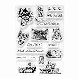 クリアスタンプ 猫 ねこ キャット シリコン 判子 手帳や手作りカードに [並行輸入品]