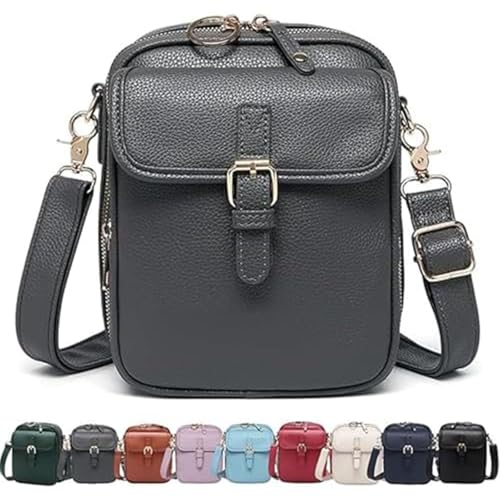 Image of Leather Crossbody Bag for Women,Anti-Theft Messenger Bag with Large Capacity,Built-in Purse Card Slots Shoulder Sling Bag