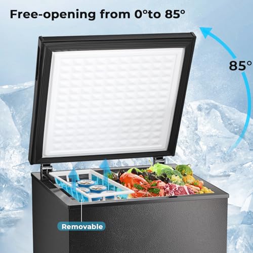 Image of Electactic Chest Freezer 3.0 Cubic Feet Compact Freezer with 2 Removable Baskets, Free Standing Top open Door Deep Freezer, Adjustable Temperature for Home Dorm, Bar, Basement, Kitchen
