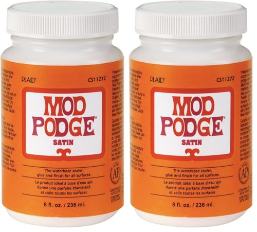 Mod Podge PLCS11272 Water Base Sealer, Glue, Satin Finish, 8 oz., Clear, (Pack of 2)