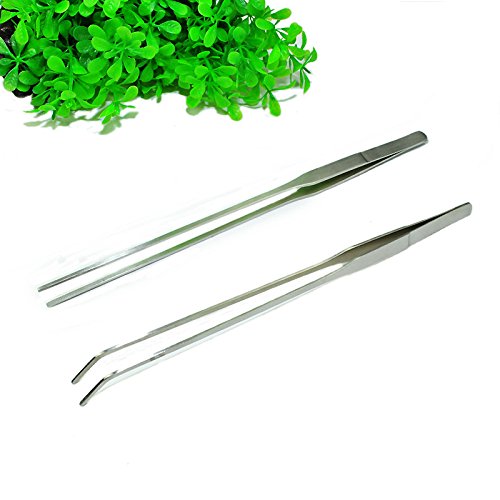 Co-Link 5 In 1 Stainless Steel Aquarium Tank Aquatic Plant Kit - 5 With Straight Scissors, Curved Scissors, Substrate Spatula, Straight Tweezers, Bent Tweezers #TOP3