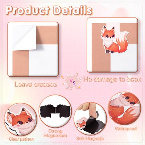 JSRQT 8 Pack Magnetic Bookmark Cute Animal Themed Book Marks Page Markers Clip for Students Teachers Personalised Assorted for Women Men Funny Lovers Gifts - Image 4