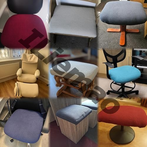 Jacquard Ottoman Covers Slipcover for Footstool Pouffe Foot Stool Stretch Fit Square Rectangle Round Small Large Bar Footrest Protector Cover with Elastic Bottom Washable Customizable(Light Grey,40x50 - Cosy Home Interiors Jacquard Ottoman Covers Slipcover for Footstool Pouffe Foot Stool Stretch Fit Square Rectangle Round Small Large Bar Footrest Protector Cover with Elastic Bottom Washable Customizable(Light Grey,40x50 - Image 5