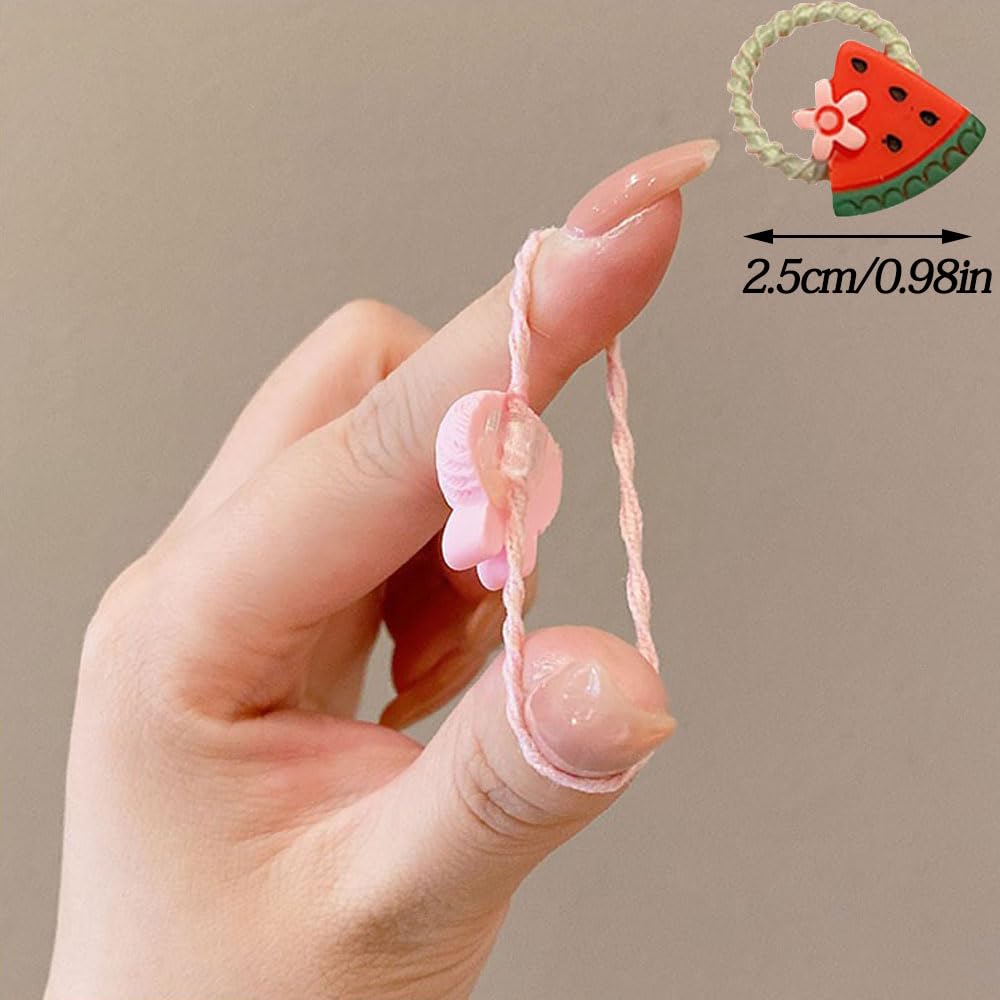 100pcs Toddler Mini Hair Bands, ZODKSNO 1 inch Mixed Styles Baby Hair Bows Ties Elastic Ponytail Holders for Toddlers Girls Kids - Image 2