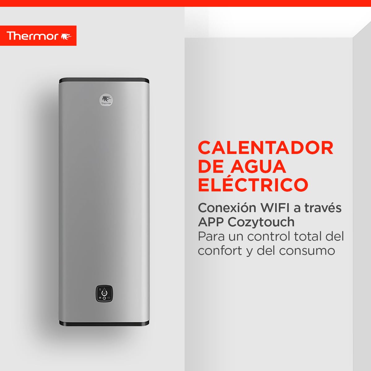 Thermor - Termo Eléctrico Onix Connect - Calentador de Agua Eléctrico Multiposición de 50L - 2250/1000W - Aislamiento Térmico - Conectividad WiFi - Fabricado para instalación en España