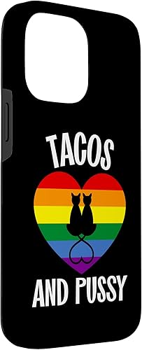 Miniatura 3 de Funda Queer para iPhone 14 Pro Max Lesbian Pride Stuff Tacos y Pussy Cats
