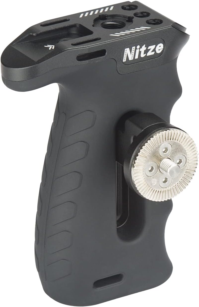 Nitze Ergonomic Side Handle with ARRI Rosette Adjustable Left and Right Side Handle for Camera and Monitor Rig - PA29A