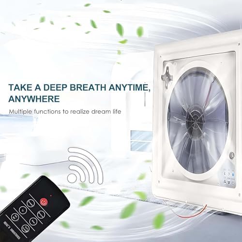 Auto Rain Sensing Roof Vent Fan - 10 Speed Adjustable, 60° Opening, Remote Control, Airflow Direction Switch, 360mm Hood, Ideal for RVs, Trailers, and Boats