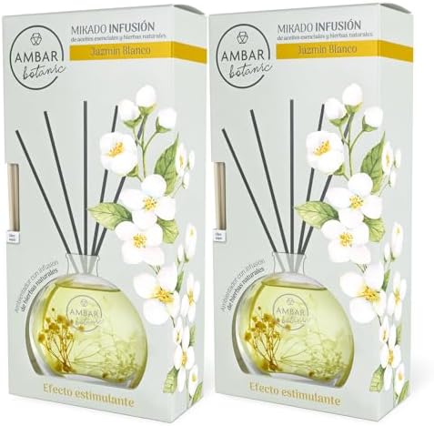 Ambar Botanic Ambientador Mikado Infusión Jazmín Blanco con aceit...