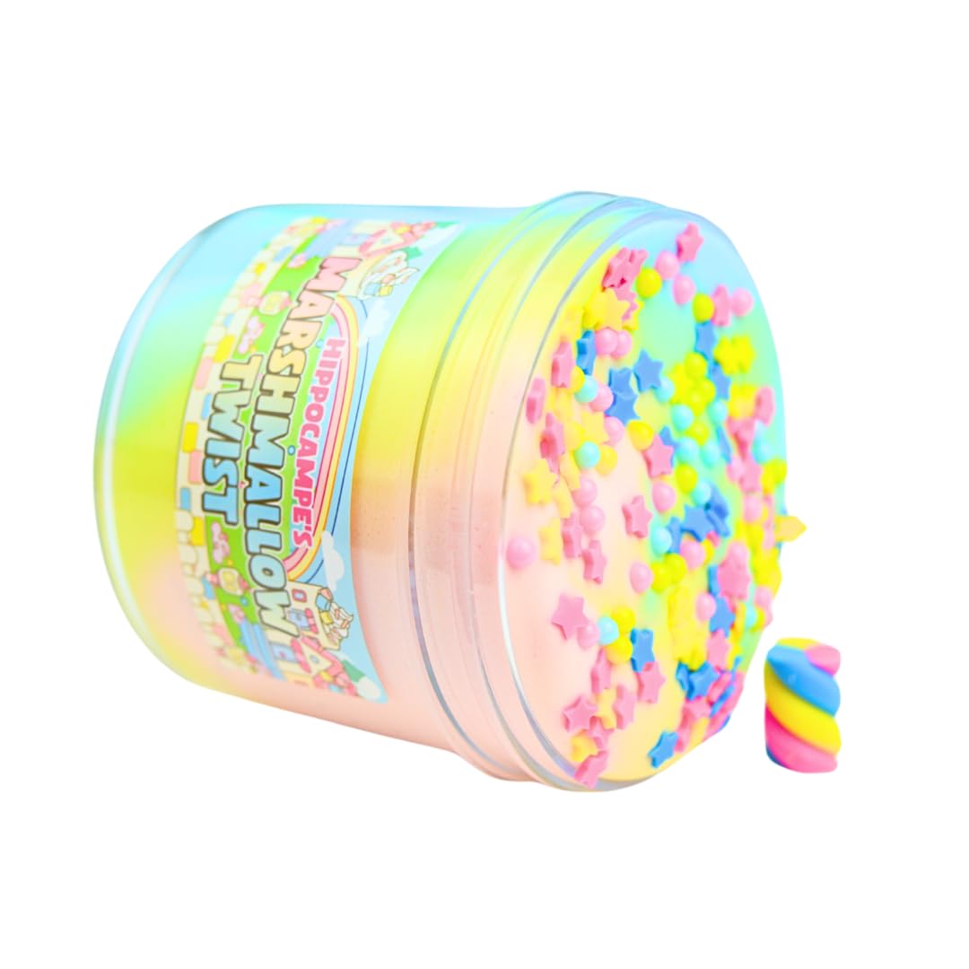 Marshmallow Twist Slime (SCENTED) | Handmade Slime | Hippocampe Slimes (4OZ)