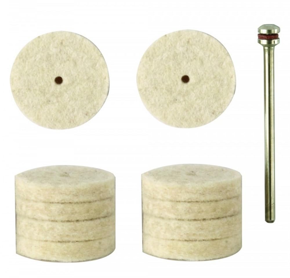 Proxxon 28798 Felt polishing Wheels, 10 pcs., 7/8" x 5/32"