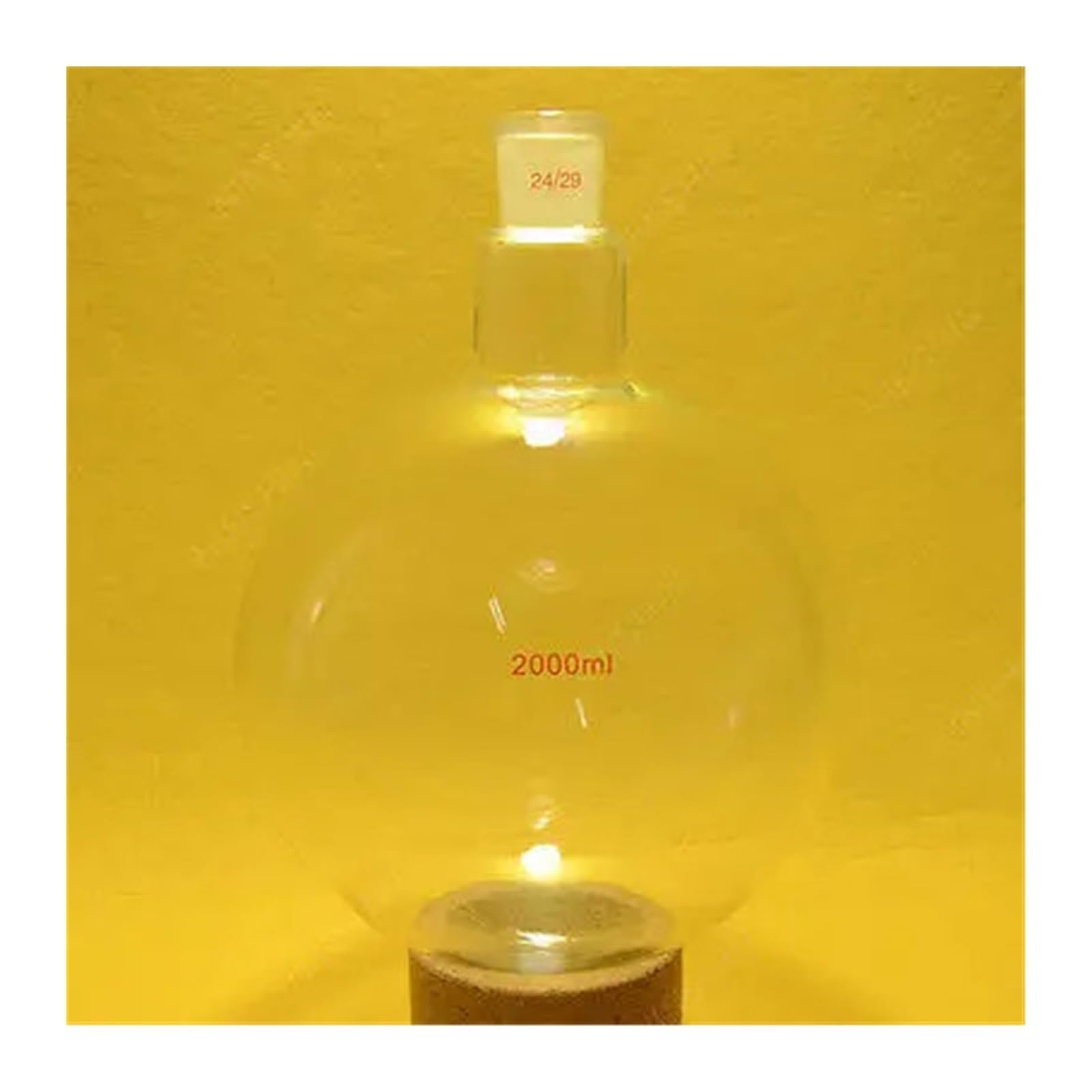 2000 ml, 24/29, 1 cuello, matraz de vidrio de fondo redondo, 2 L, cuello único, recipiente de química de laboratorio